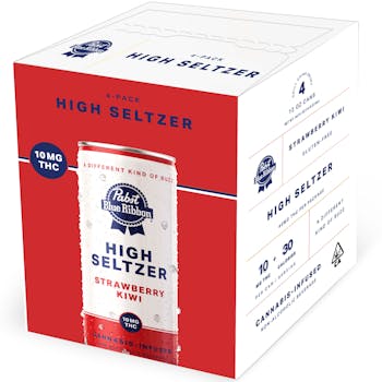 Pabst Blue Ribbon - Strawberry Kiwi High Seltzer - 10mg THC - 4 Pack - 4 Pack